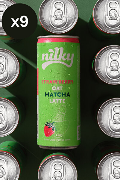 NİLKY Yulaf Sütlü Çilekli Matcha Latte 9x250 ml