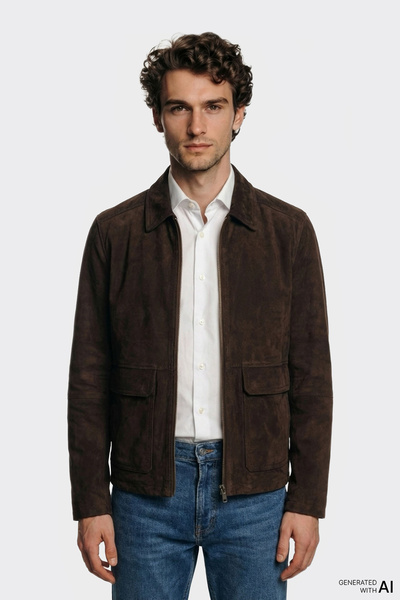 Elle Shoes Kahve Deri Erkek Ceket