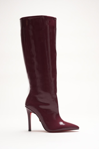 Ayakkabı Ateşi Γυναικείες μπότες με μυτερή μύτη χωρίς φερμουάρ με λεπτό τακού...