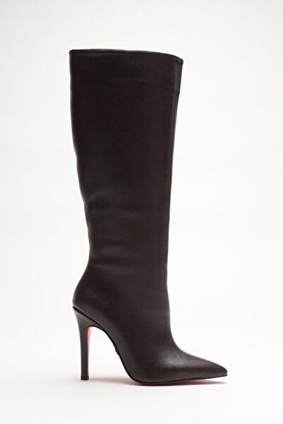 Ayakkabı Ateşi Γυναικείες μπότες με μυτερή μύτη χωρίς φερμουάρ με λεπτό τακού...