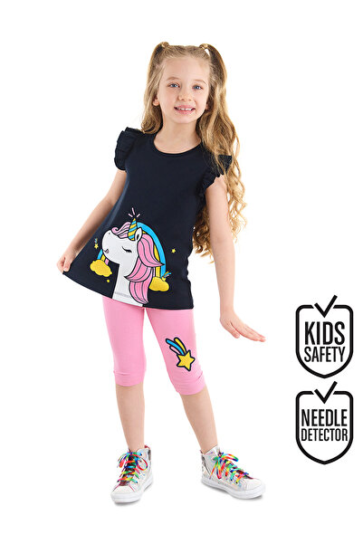 Denokids Set cu vară pentru fete cu model unicorn - tricou și colanți cu volan