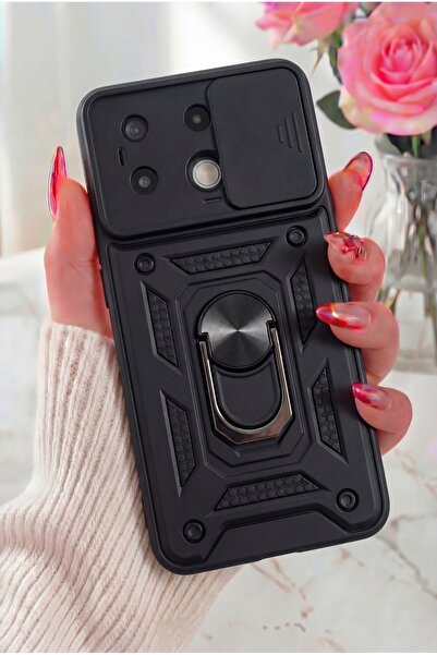 Fibaks Redmi Note 13 Pro 5g Case with Camera Protection Sliding Ring Armor Mi...