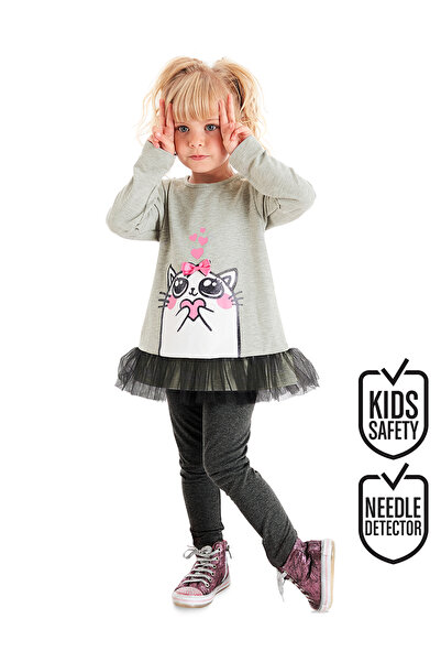 Denokids Roztomilý kočičí tylový set tuniky a legín pro dívky