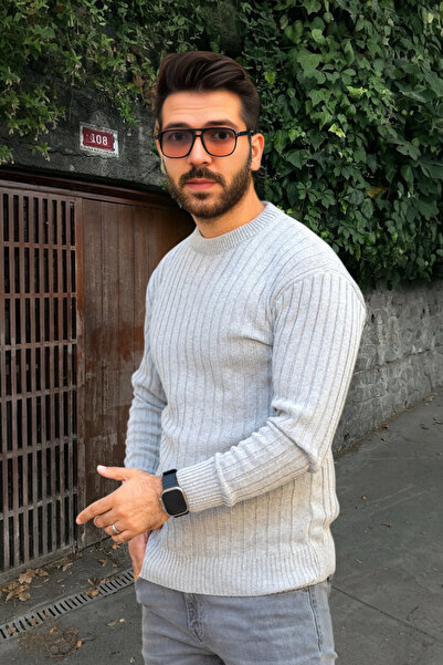 mayastyle Pulover pentru bărbați cu guler rotund