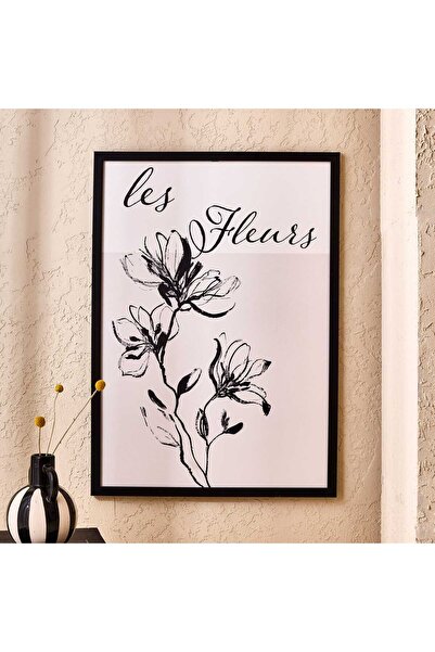 Evidea Deco French Cottage Les Fleurs Çerçeveli Tablo - Siyah - 50x70 cm