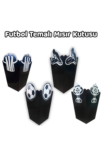 parti pera Siyah Beyaz Mısır Kutusu Popcorn 8 Adet
