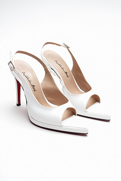 Ayakkabı Ateşi حذاء نسائي ذو كعب رفيع ومقدمة مدببة مفتوحة من الخلف، حذاء هاري...