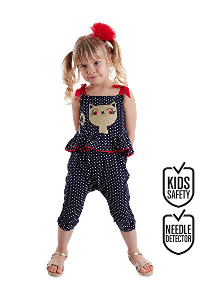 Denokids Cat Polka Dot Girl's Jumpsuit