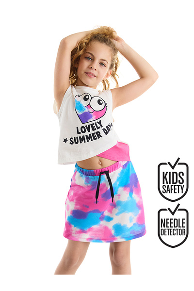 MSHB&G Set de fuste cu batik pentru fete Heart Tie Dye