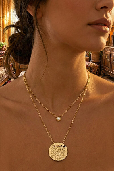 Duke Nickle قلادة نسائية مكونة من قطعتين من حجر الزركون Dbkl1060