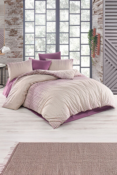 DemoHome Ranforce cotton double king size bedding set ENERGY PULSE lilac - fi...