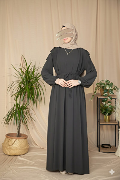 Nissra فستان أنكا نور مديني من الحرير بتفاصيل على الكتف 150 سم Anka255063