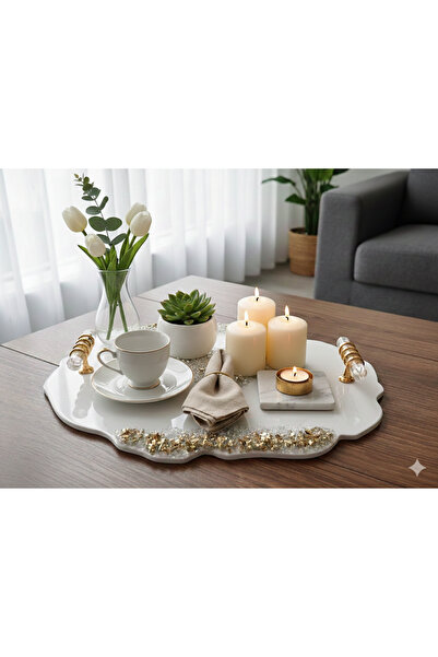 Online Home Market طقم من 2 خاتم للوعد والخطوبة - مجموعة صواني تقديم القهوة م...