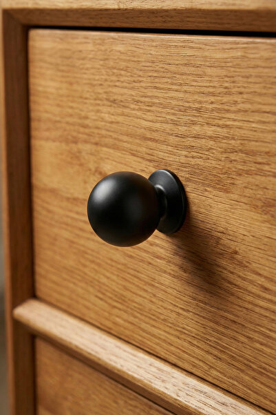 BERFİNO 5'li Mat Siyah Misket Düğme Kulp 22 mm – Modern Dolap & Çekmece Kulpu