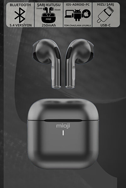 Mioji Air Buds Pro 2 Kablosuz IOS Android PC, Tüm Telefonlarla Uyumlu Metal K...