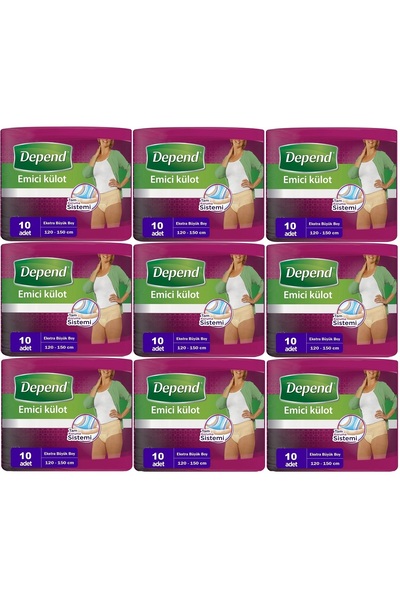 Depend Emici Külot Hasta Bezi XL - Extra Büyük Kadın 90 Adet (9PK*10)