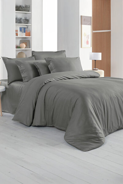 Sarev Monochrome Gray 100% Cotton Satin Double Single Duvet Cover