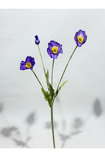 ŞA-DAL STORE Yapay Çiçek 4lü Gelincik Dalı 60 cm Mor