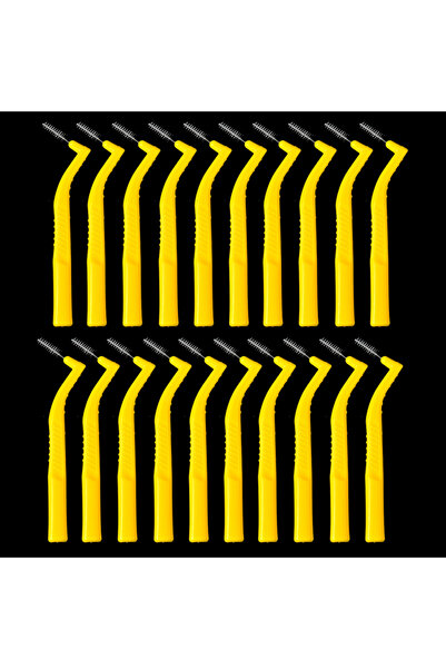 choice2 فرشاة أسنان قصيرة على شكل حرف L باللون الأصفر (0.7 مم) 20 قطعة/صندوق ...