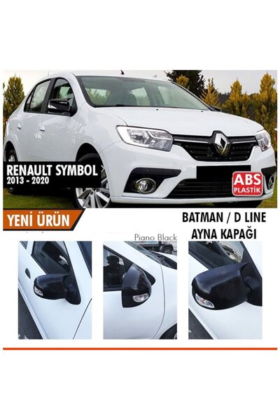 Universal Renault Symbol Yarasa Ayna Kapağı Batman Parlak Siyah Piano Black
