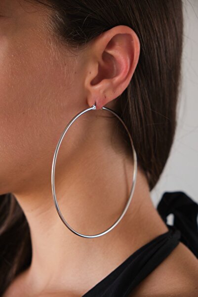 ByFlorya Jewelry أقراط دائرية من الفولاذ المقاوم للصدأ بقطر 9 سم