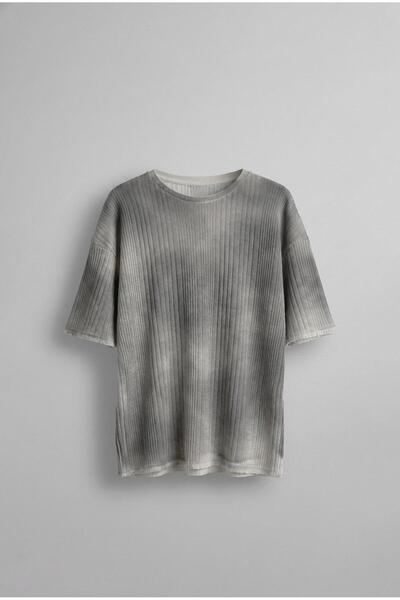 ablukaonline Ανδρικό μπλουζάκι με μοτίβο Super Oversize Μαύρο