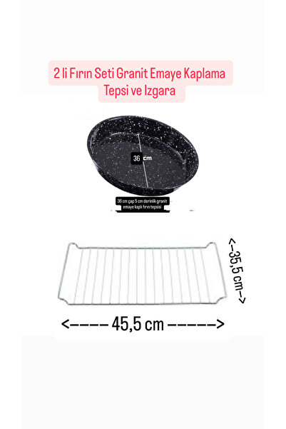 Becenhouse Ankastre Granit Kaplama Emaye Yuvarlak Fırın Tepsisi Ve Fırın Izga...