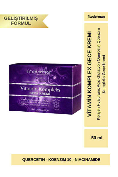 Fitoderman Kolajen Hyaluronic Acid Glutatyon Quercetin Qoenzim Kompleks Gece ...