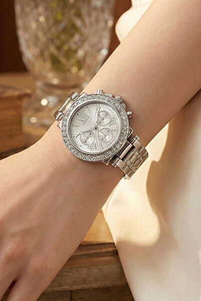 Duke Nickle Silver Metal Cord Stone Bezel Stylish Women's Wristwatch