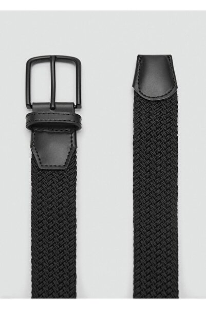 MANGO Man Örgü desenli elastik kemer