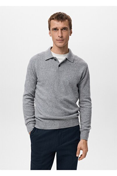 MANGO Man Yün karışımlı triko polo kazak