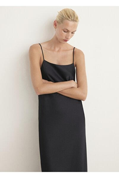 MANGO Woman Saten midi gecelik