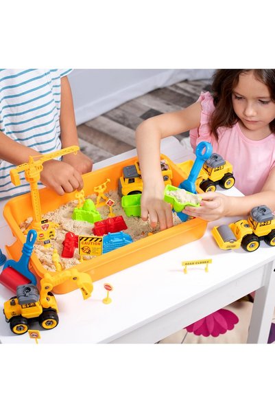 Sensory Elements Cutie Senzoriala – Lumea constructiilor, cu nisip kinetic si accesorii tematice