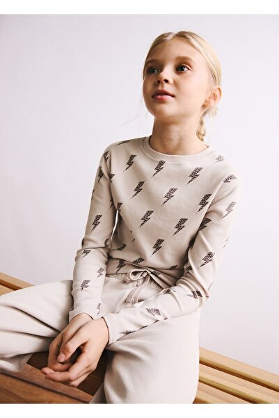 MANGO Kids Desenli uzun kollu tişört