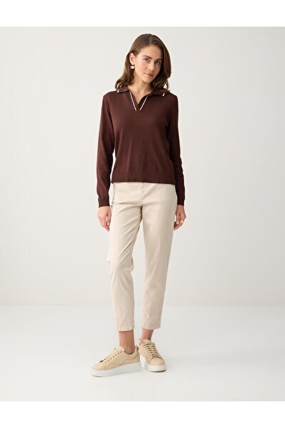 Jimmy Key Παντελόνι με ψηλόμεσο κορδόνι και κανονικό πόδι με πέτρινες πλαϊνές...