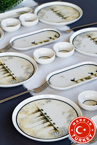 Farika Porselen Umut 6-Person 16-Piece Breakfast Set (Made in Turkey)