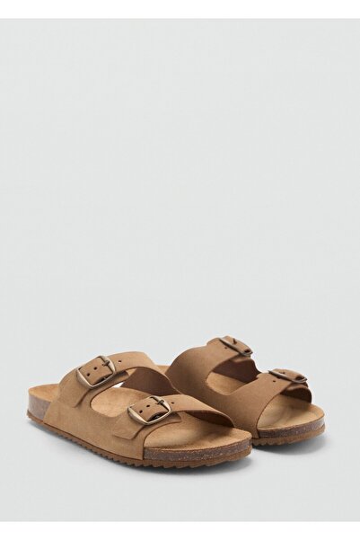 MANGO Kids Tokalı deri sandalet