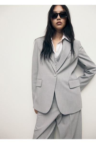 MANGO Woman Diplomatik çizgili blazer ceket