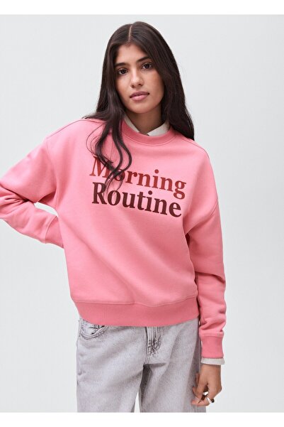 Mango Teen Desenli pamuklu sweatshirt