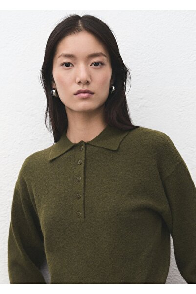 MANGO Woman Polo yaka uzun kollu kazak