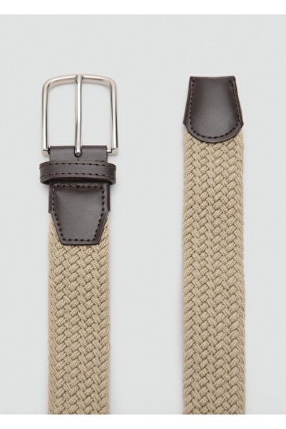 MANGO Man Örgü desenli elastik kemer