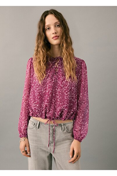 Mango Teen Paisley desenli bluz