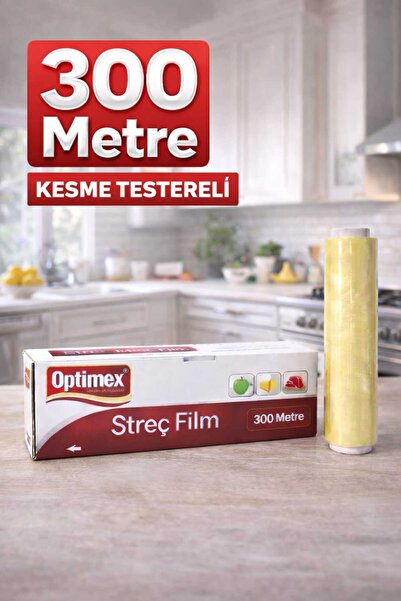 OPTİMEX Streç Film 30 cm x 300 Metre – Kutulu ve Testereli – Endüstriyel Gıda...