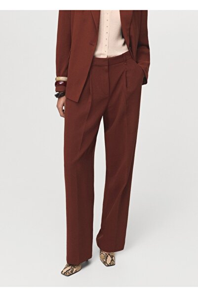 MANGO Woman Modal düz kesim pantolon