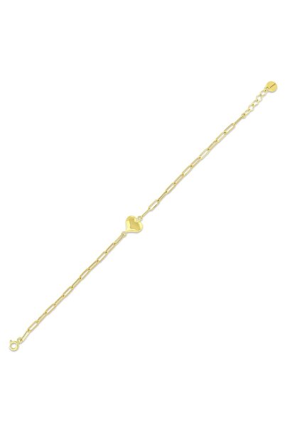 Assos Pırlanta Kalp Figürlü Altın Bileklik - 14K