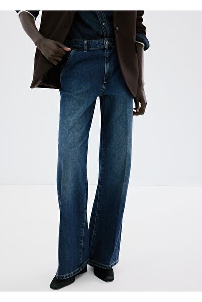 MANGO Woman Orta bel wide leg jean pantolon