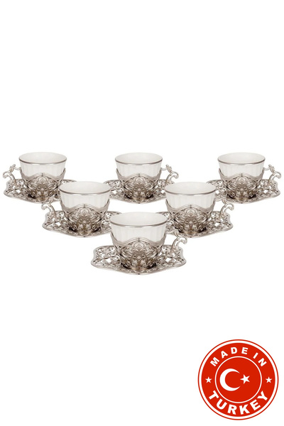 FARİKA طقم قهوة إليسا لستة أشخاص (أبيض) (صنع في تركيا) (صنع في تركيا)