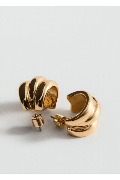 MANGO Woman Kabartmalı yarım halka küpe