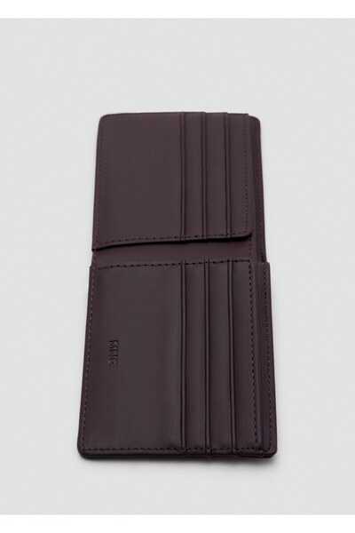 MANGO Man Eskitilmiş görünümlü para cüzdanı