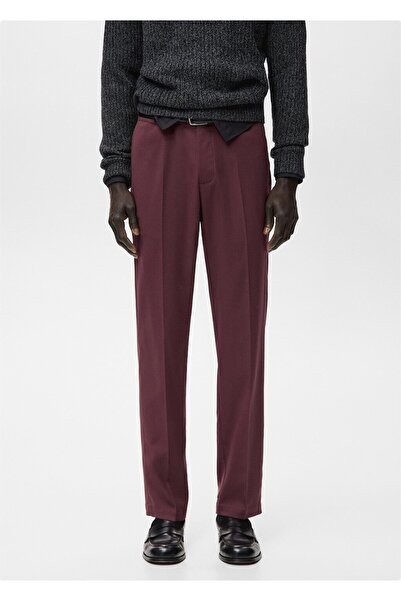 MANGO Man Regular kesim akışkan kumaşlı pantolon